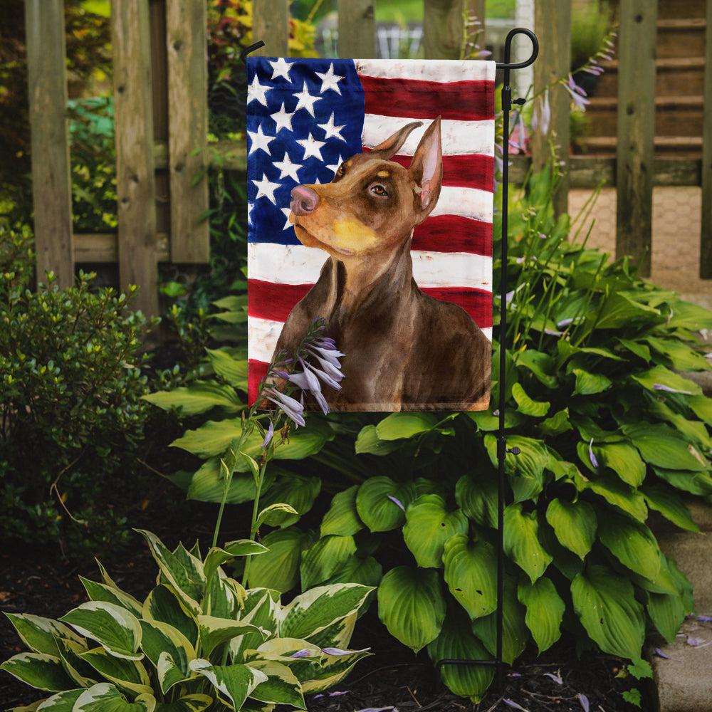 Doberman Pinscher Patriotic Flag Garden Size BB9709GF  the-store.com.