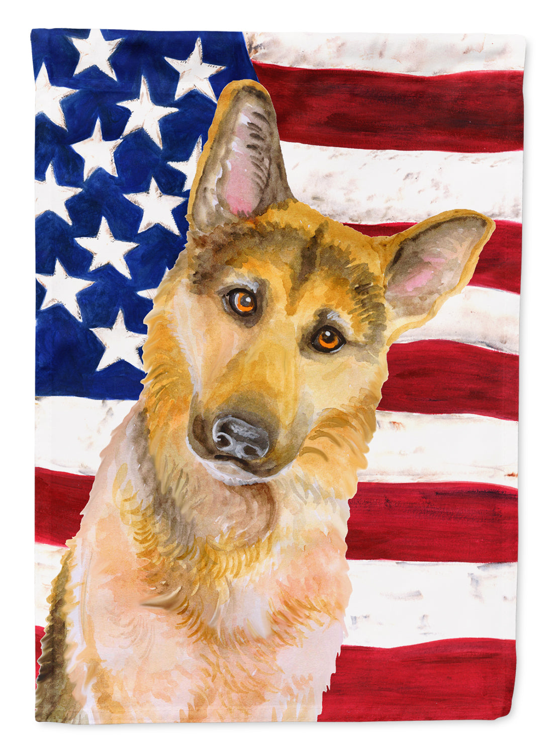 German Shepherd #2 Patriotic Flag Canvas House Size BB9711CHF  the-store.com.