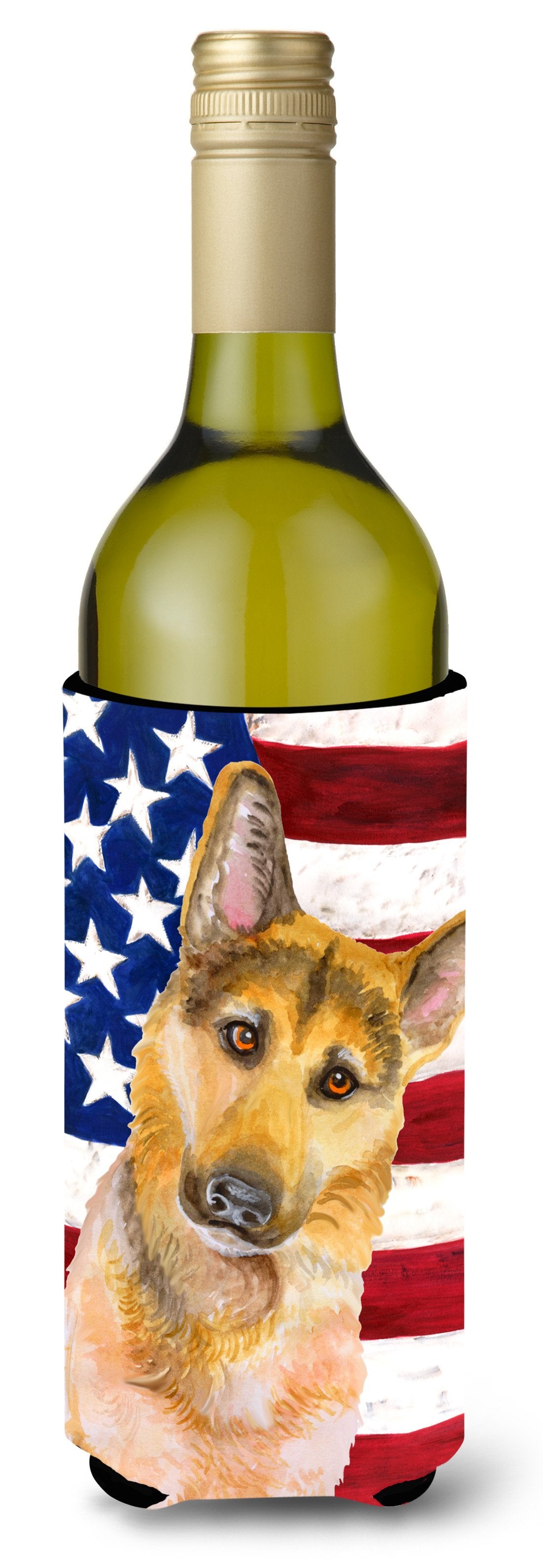 German Shepherd #2 Patriotic Wine Bottle Beverge Insulator Hugger BB9711LITERK by Caroline's Treasures