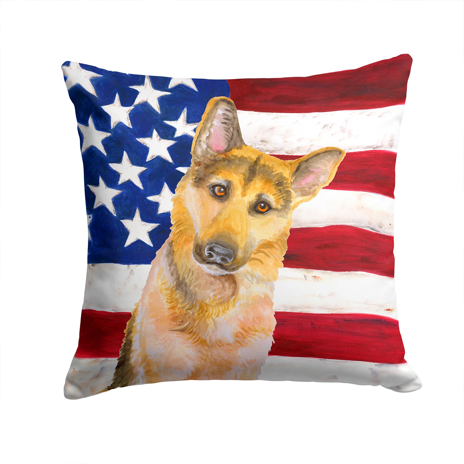 German Shepherd #2 Patriotic Fabric Decorative Pillow BB9711PW1414 - the-store.com