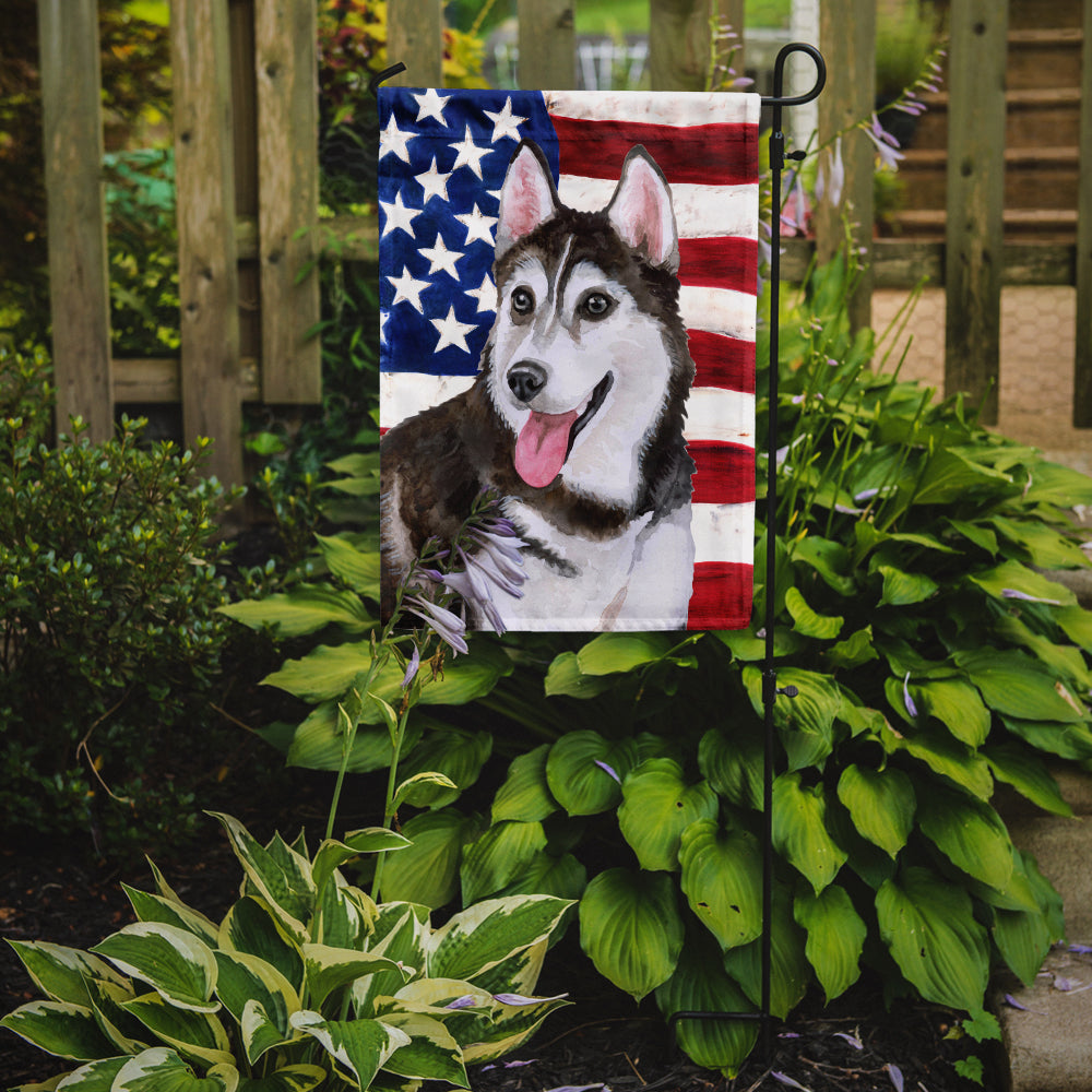 Siberian Husky #2 Patriotic Flag Garden Size BB9712GF  the-store.com.