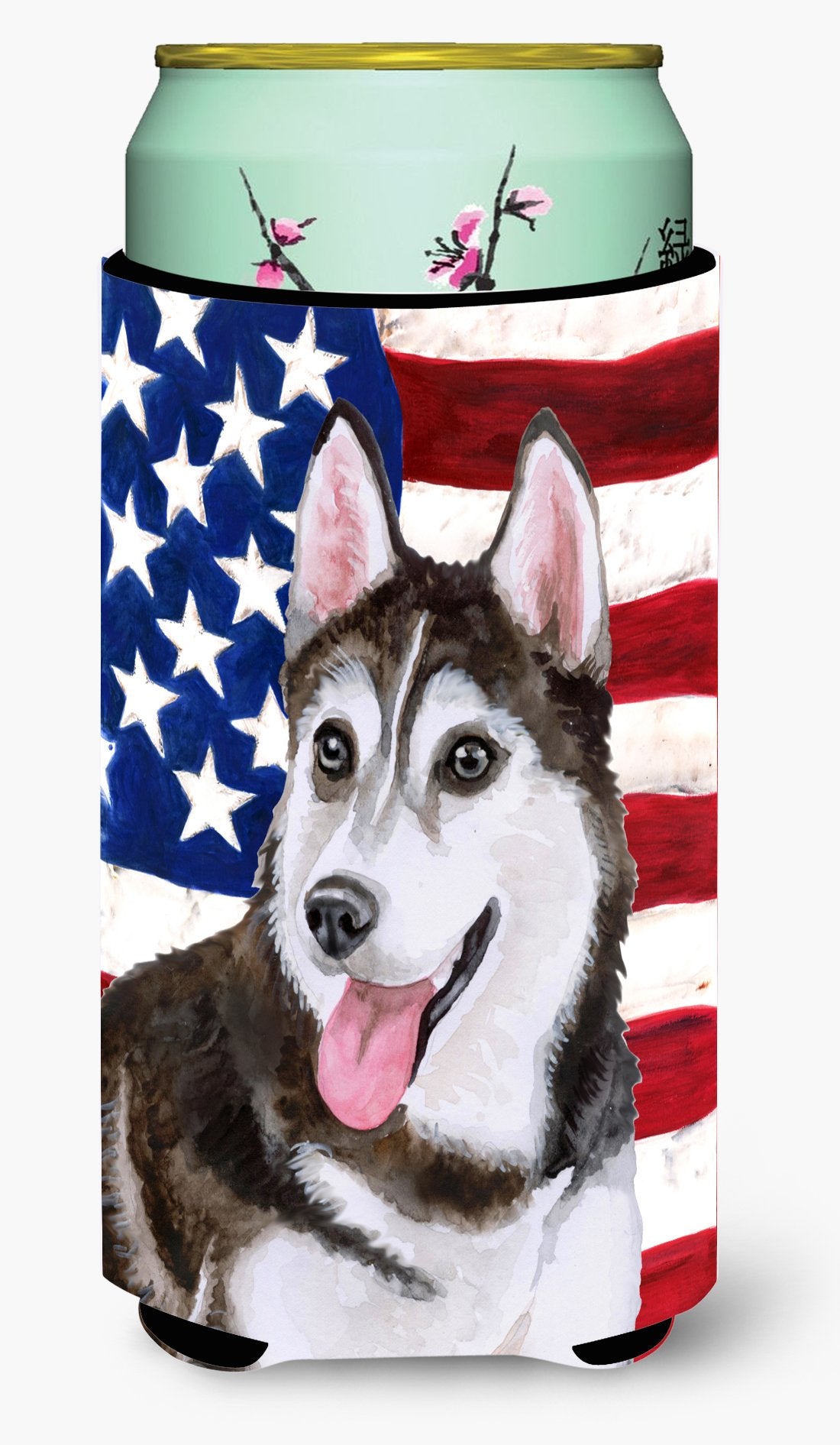 Siberian Husky #2 Patriotic Tall Boy Beverage Insulator Hugger BB9712TBC by Caroline&#39;s Treasures