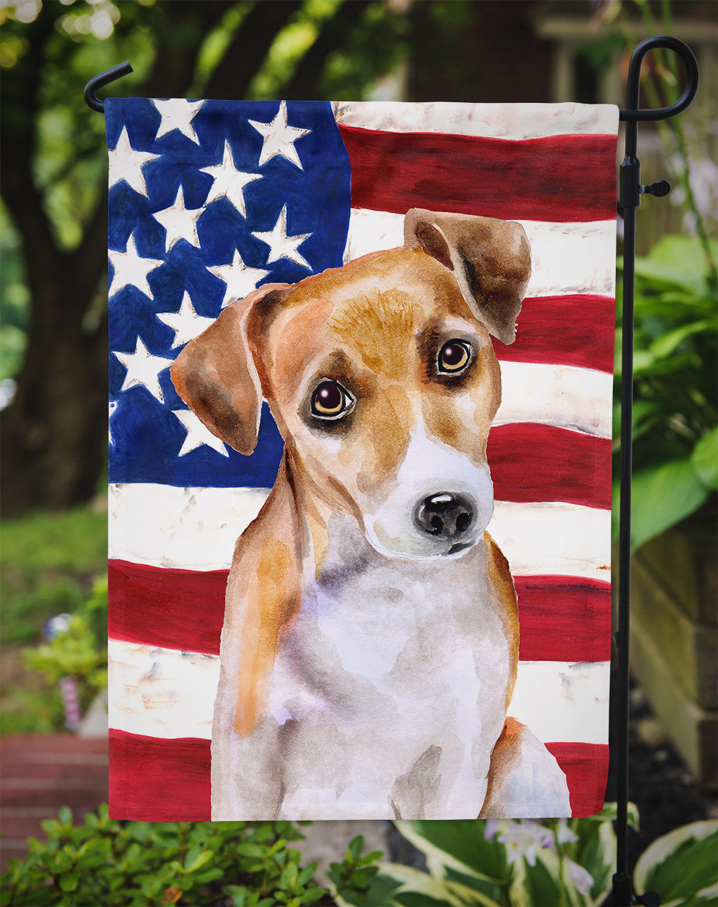 Jack Russell Terrier #2 Patriotic Flag Garden Size BB9713GF  the-store.com.