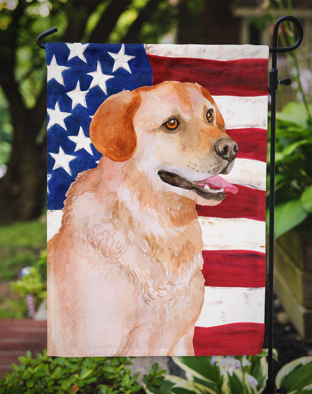 Labrador Retriever Patriotic Flag Garden Size BB9714GF  the-store.com.