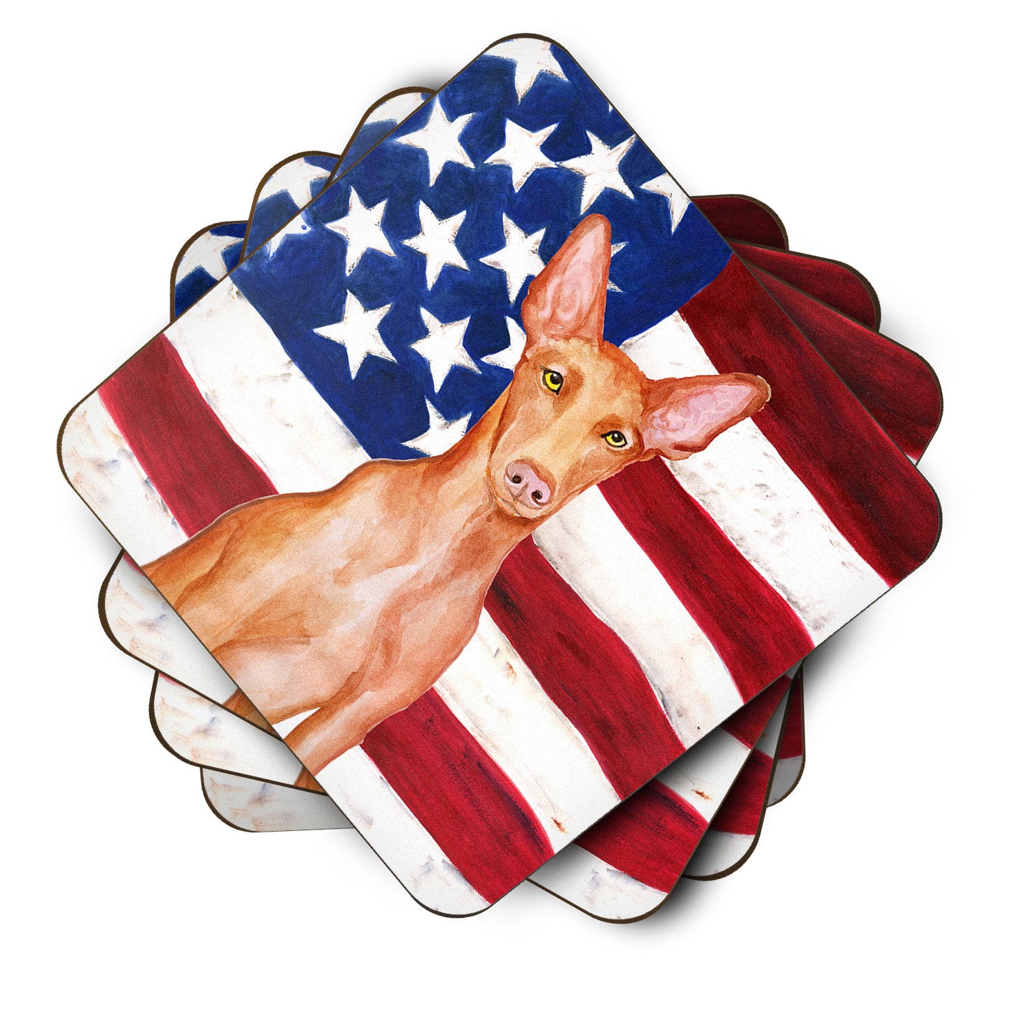 Pharaoh Hound Patriotic Foam Coaster Set of 4 BB9715FC - the-store.com