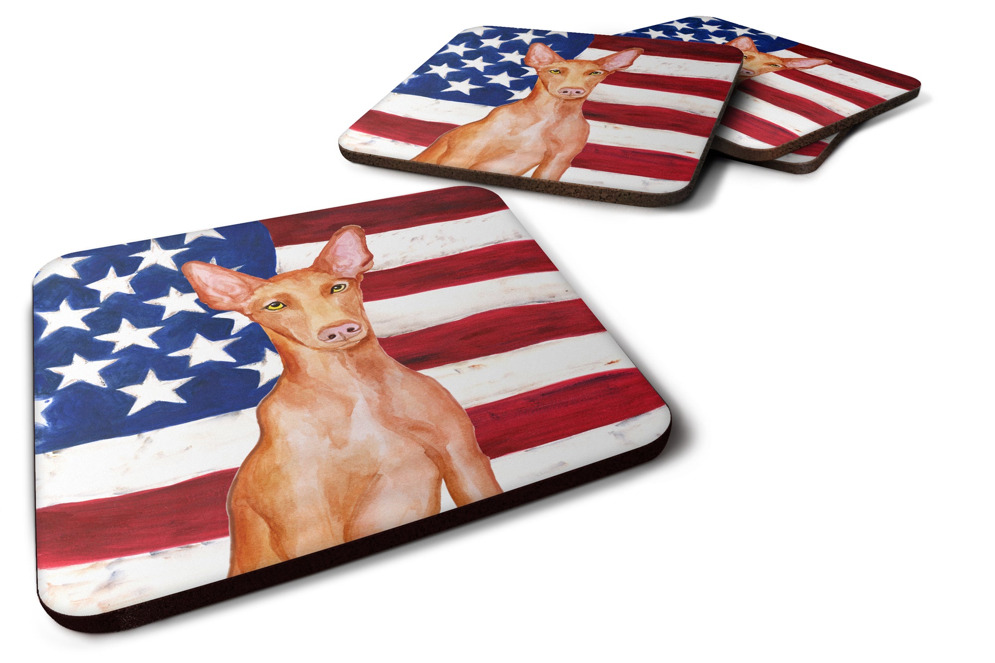 Pharaoh Hound Patriotic Foam Coaster Set of 4 BB9715FC - the-store.com