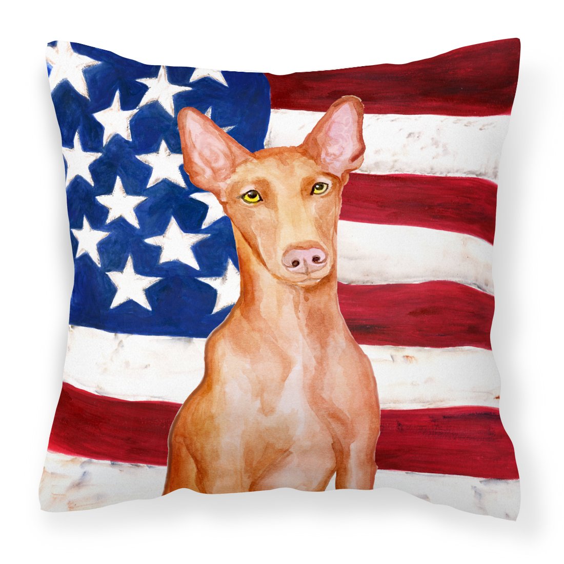 Pharaoh Hound Patriotic Fabric Decorative Pillow BB9715PW1818 by Caroline's Treasures