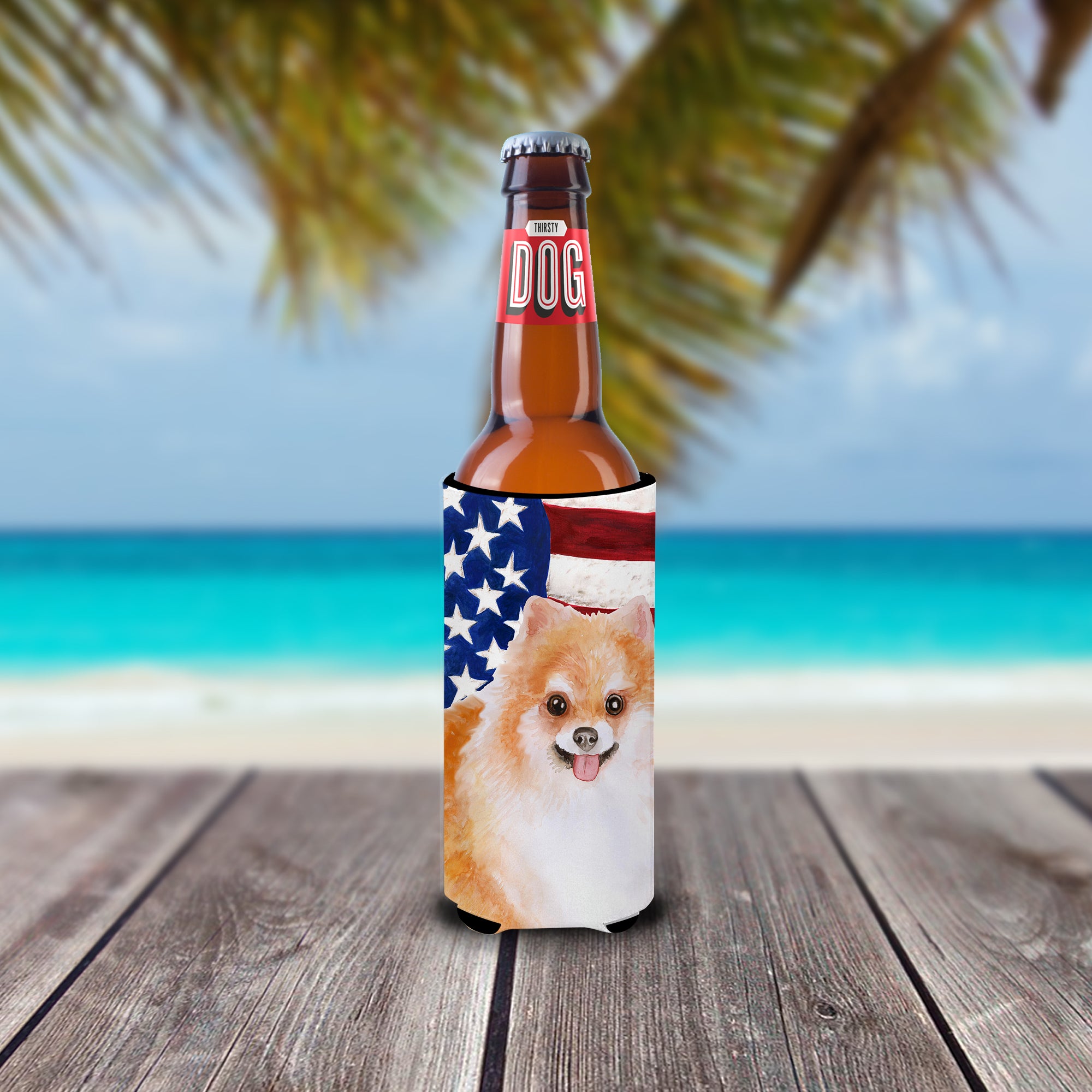 Pomeranian #2 Patriotic  Ultra Hugger for slim cans BB9716MUK  the-store.com.