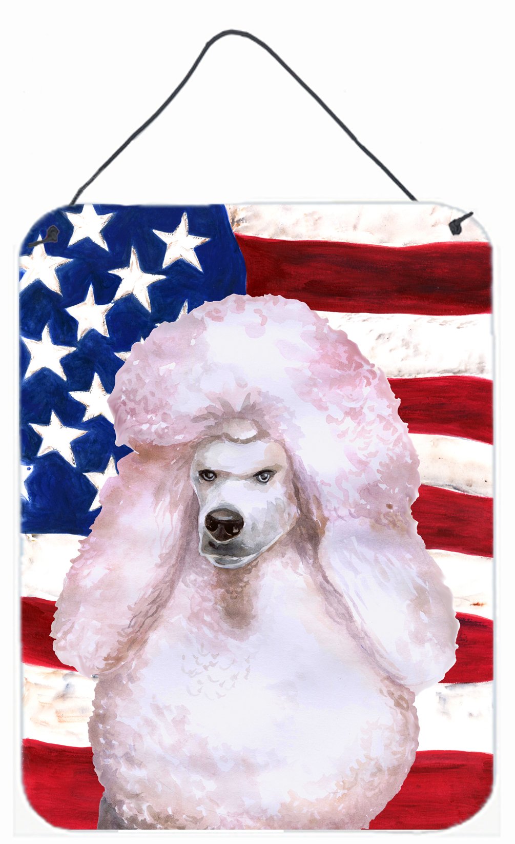 White Standard Poodle Patriotic Wall or Door Hanging Prints BB9717DS1216 by Caroline's Treasures