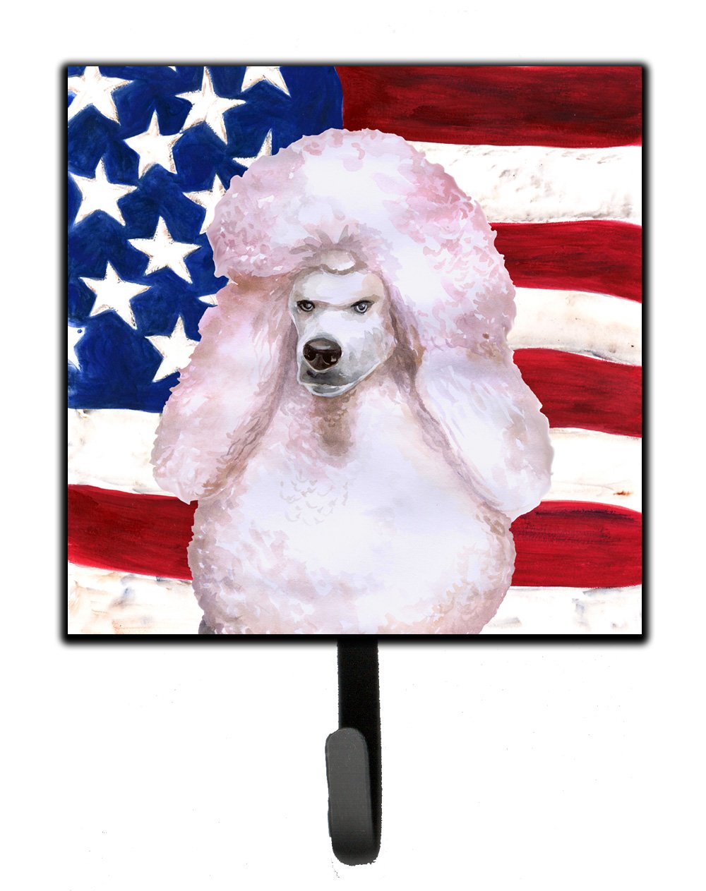 White Standard Poodle Patriotic Leash or Key Holder BB9717SH4 by Caroline's Treasures