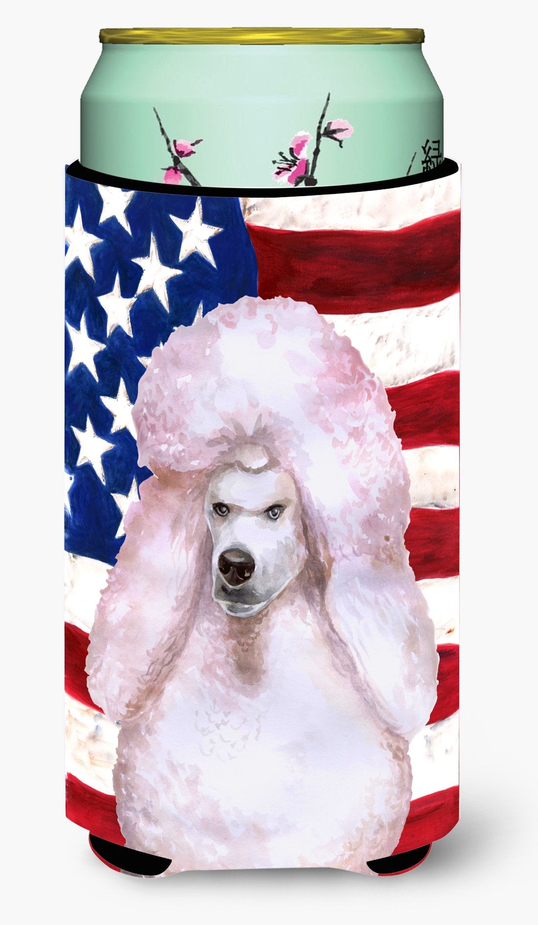 White Standard Poodle Patriotic Tall Boy Beverage Insulator Hugger BB9717TBC by Caroline's Treasures