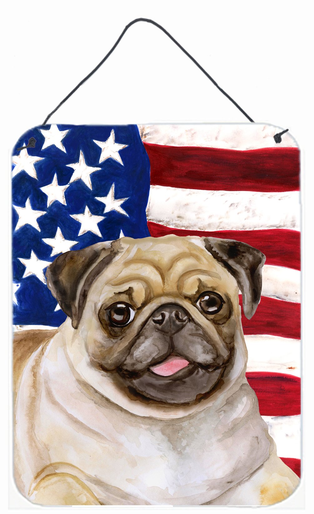 Fawn Pug Patriotic Wall or Door Hanging Prints BB9718DS1216 by Caroline's Treasures