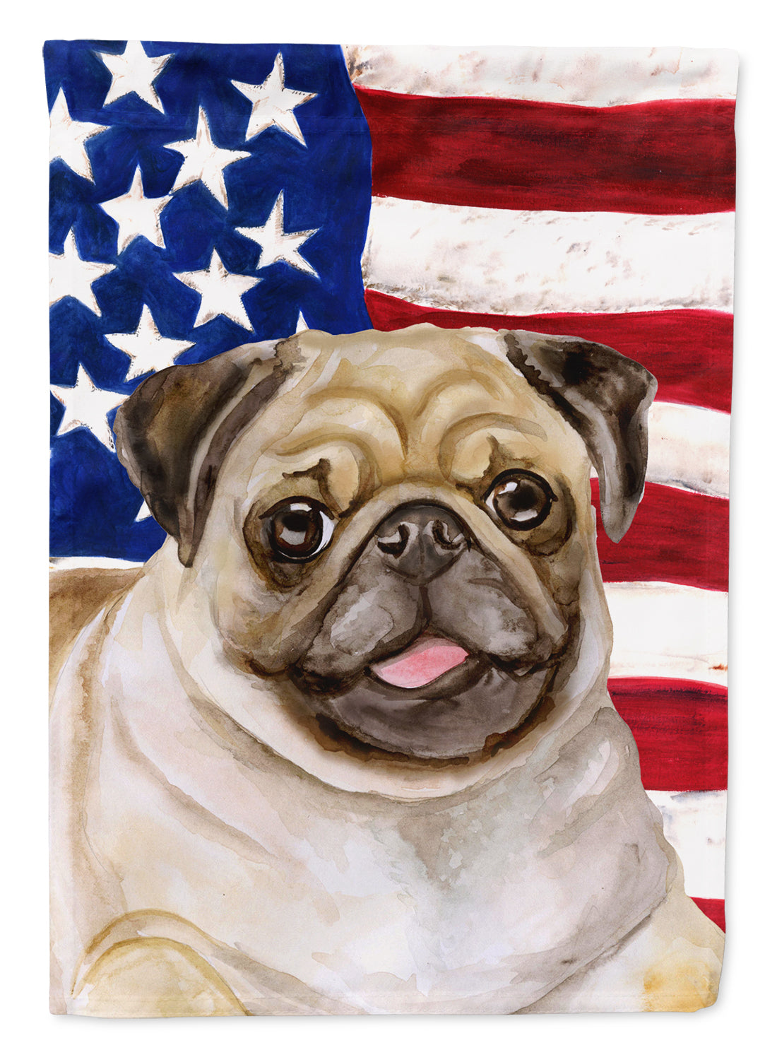 Fawn Pug Patriotic Flag Garden Size BB9718GF  the-store.com.