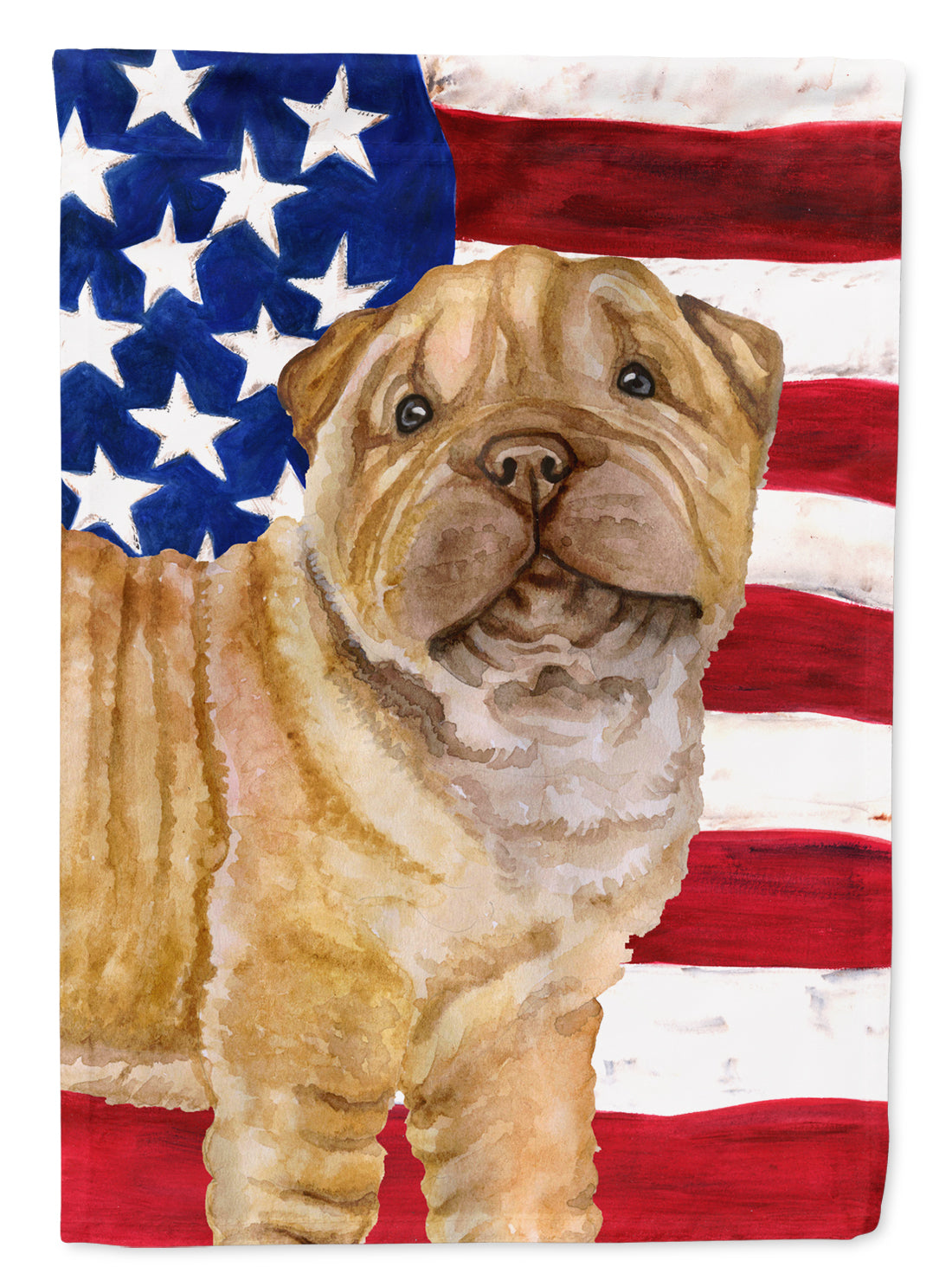 Shar Pei Puppy Patriotic Flag Garden Size BB9719GF  the-store.com.