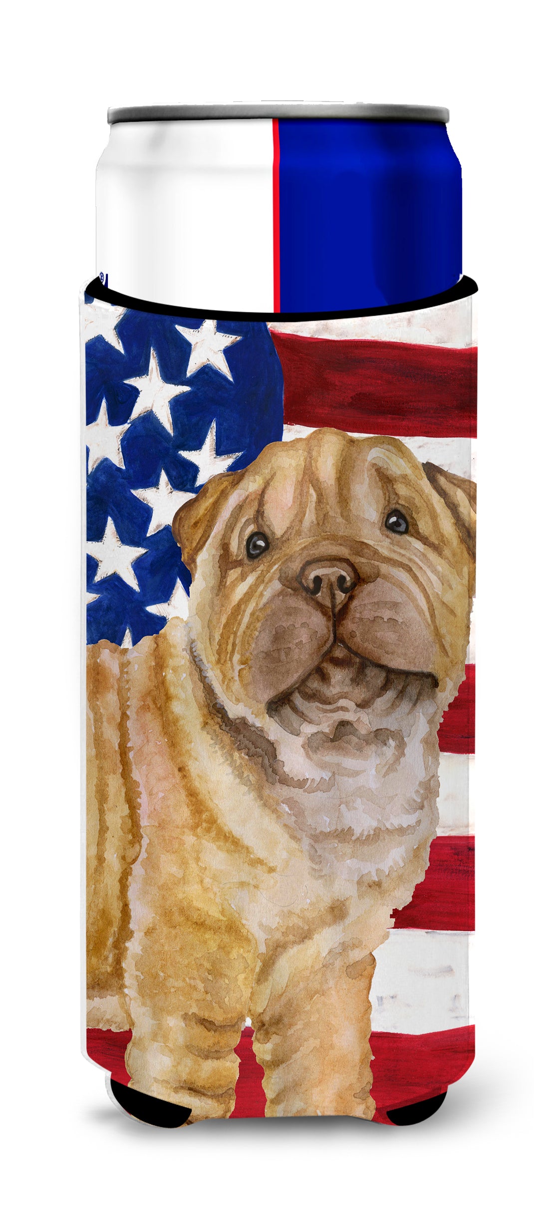 Shar Pei Puppy Patriotic  Ultra Hugger for slim cans BB9719MUK  the-store.com.