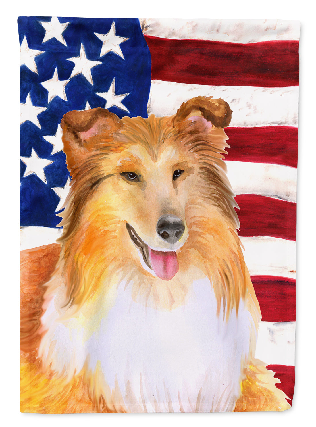 Sheltie Patriotic Flag Canvas House Size BB9720CHF  the-store.com.