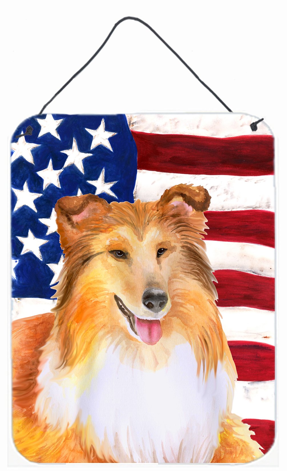 Sheltie Patriotic Wall or Door Hanging Prints BB9720DS1216 by Caroline's Treasures