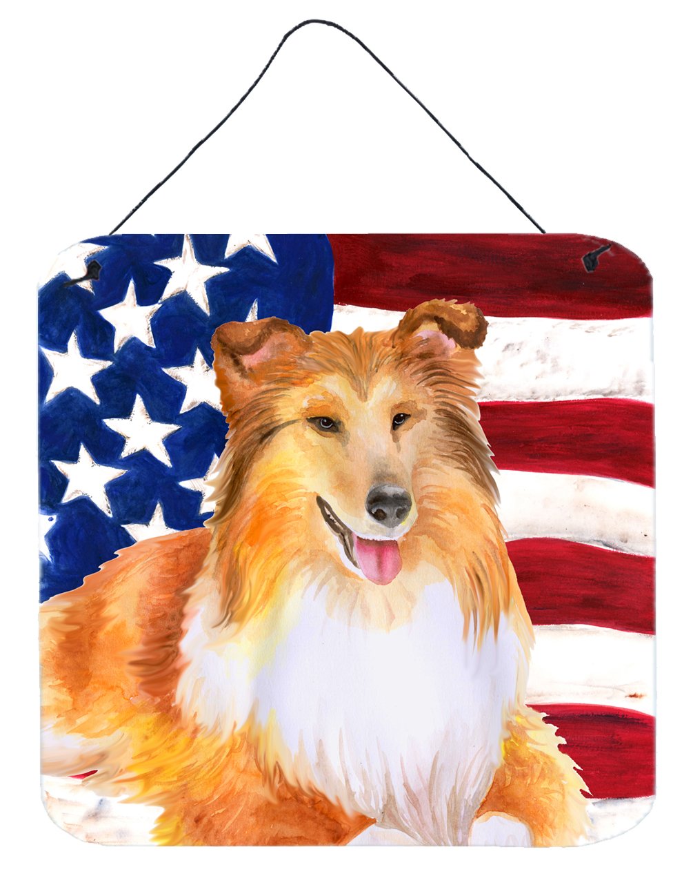 Sheltie Patriotic Wall or Door Hanging Prints BB9720DS66 by Caroline's Treasures