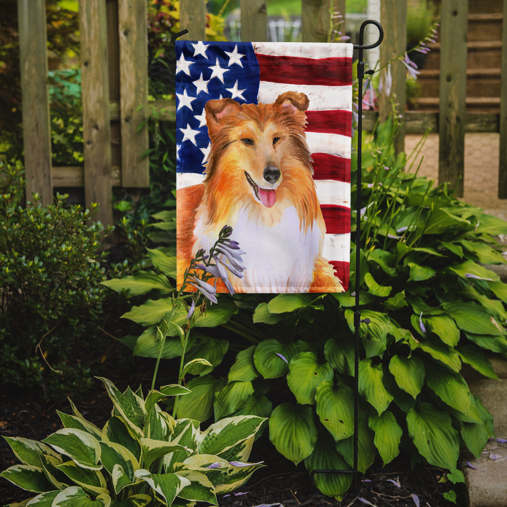 Sheltie Patriotic Flag Garden Size BB9720GF  the-store.com.