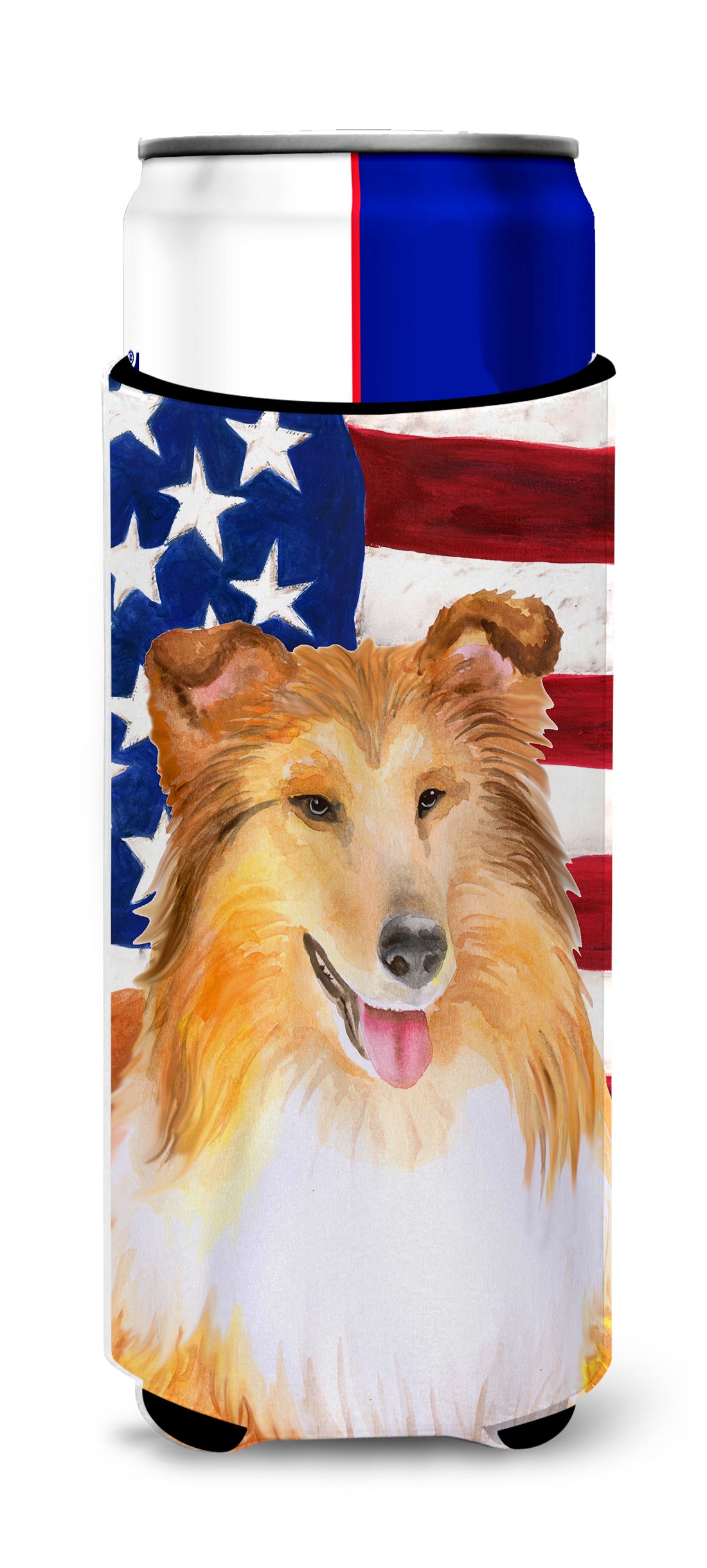 Sheltie Patriotic  Ultra Hugger for slim cans BB9720MUK  the-store.com.