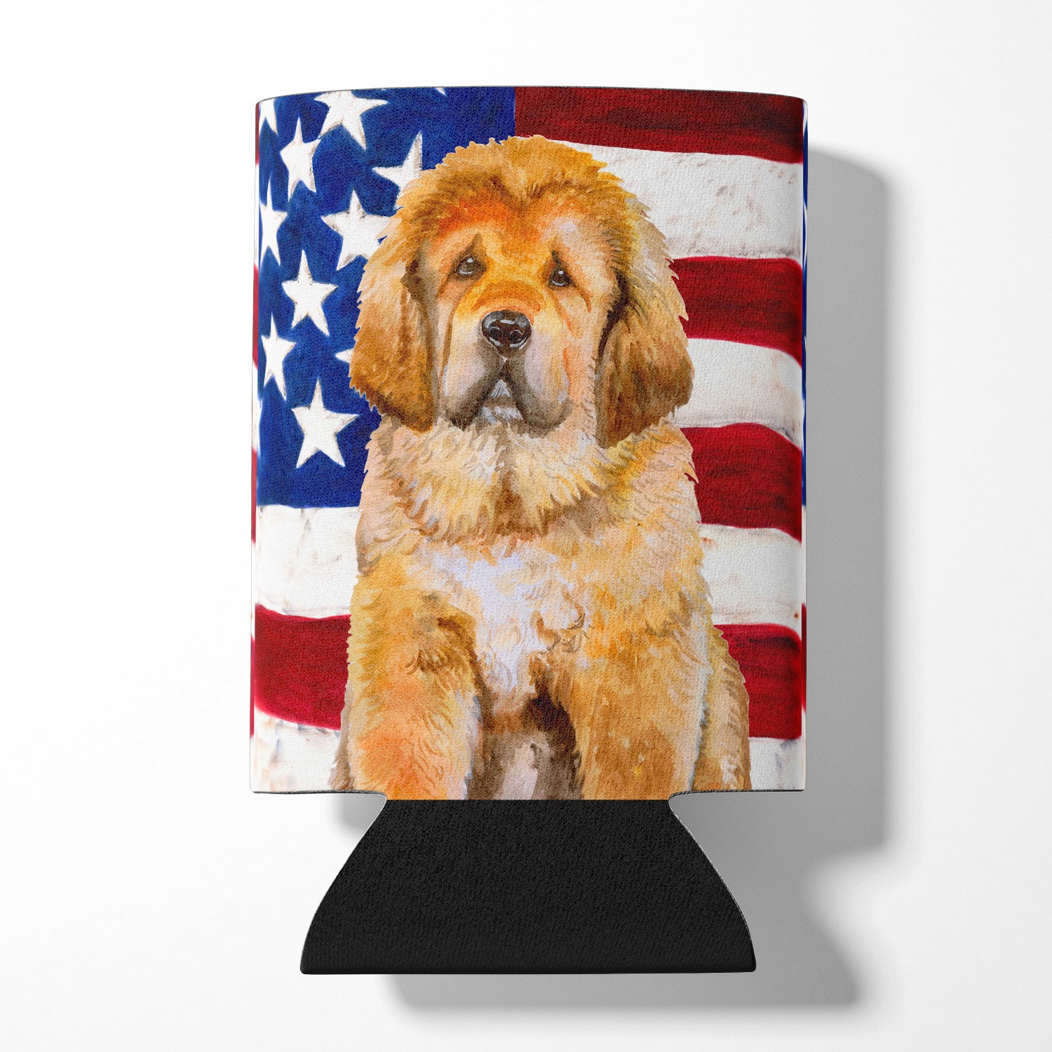 Tibetan Mastiff Patriotic Can or Bottle Hugger BB9721CC  the-store.com.