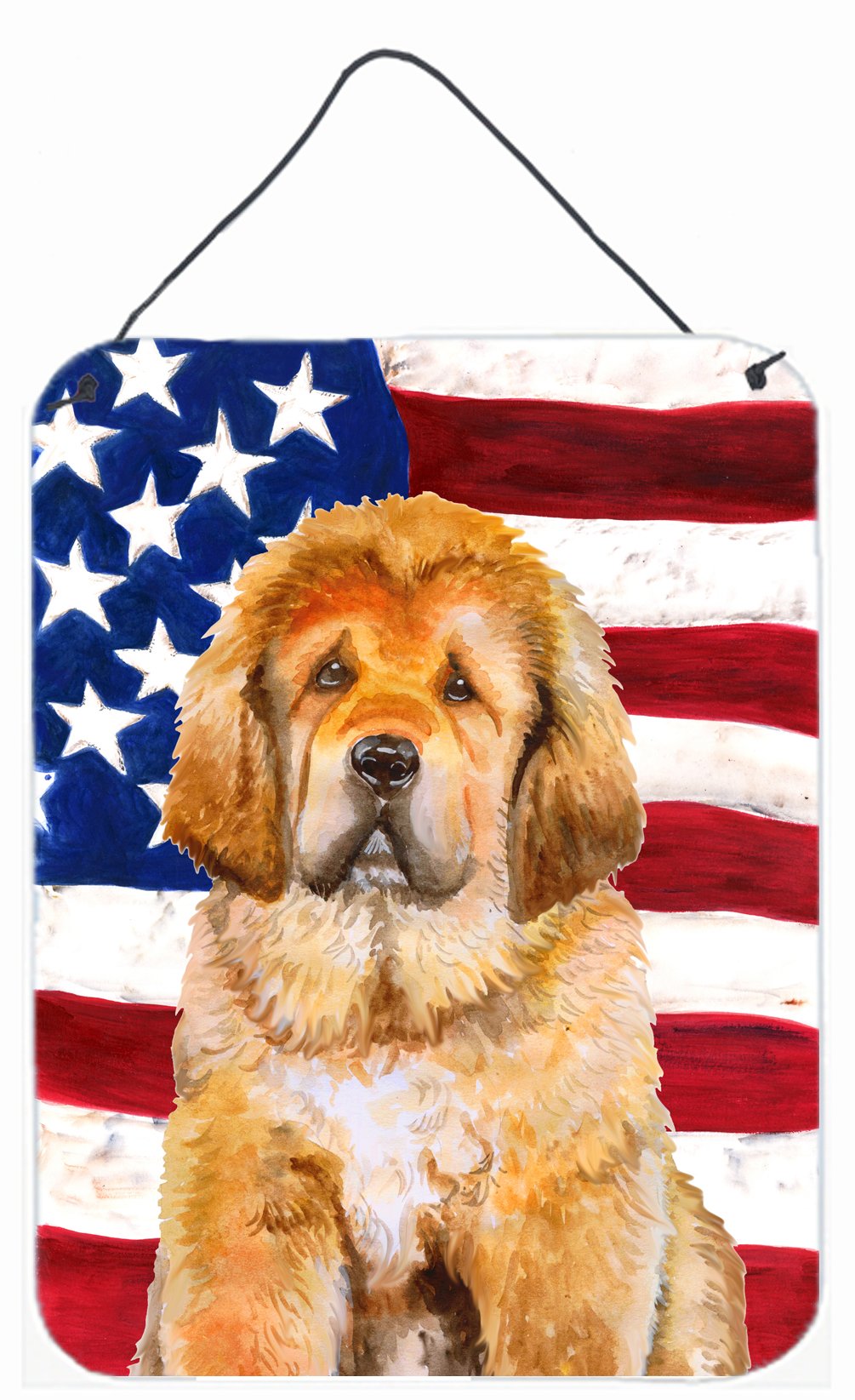 Tibetan Mastiff Patriotic Wall or Door Hanging Prints BB9721DS1216 by Caroline&#39;s Treasures