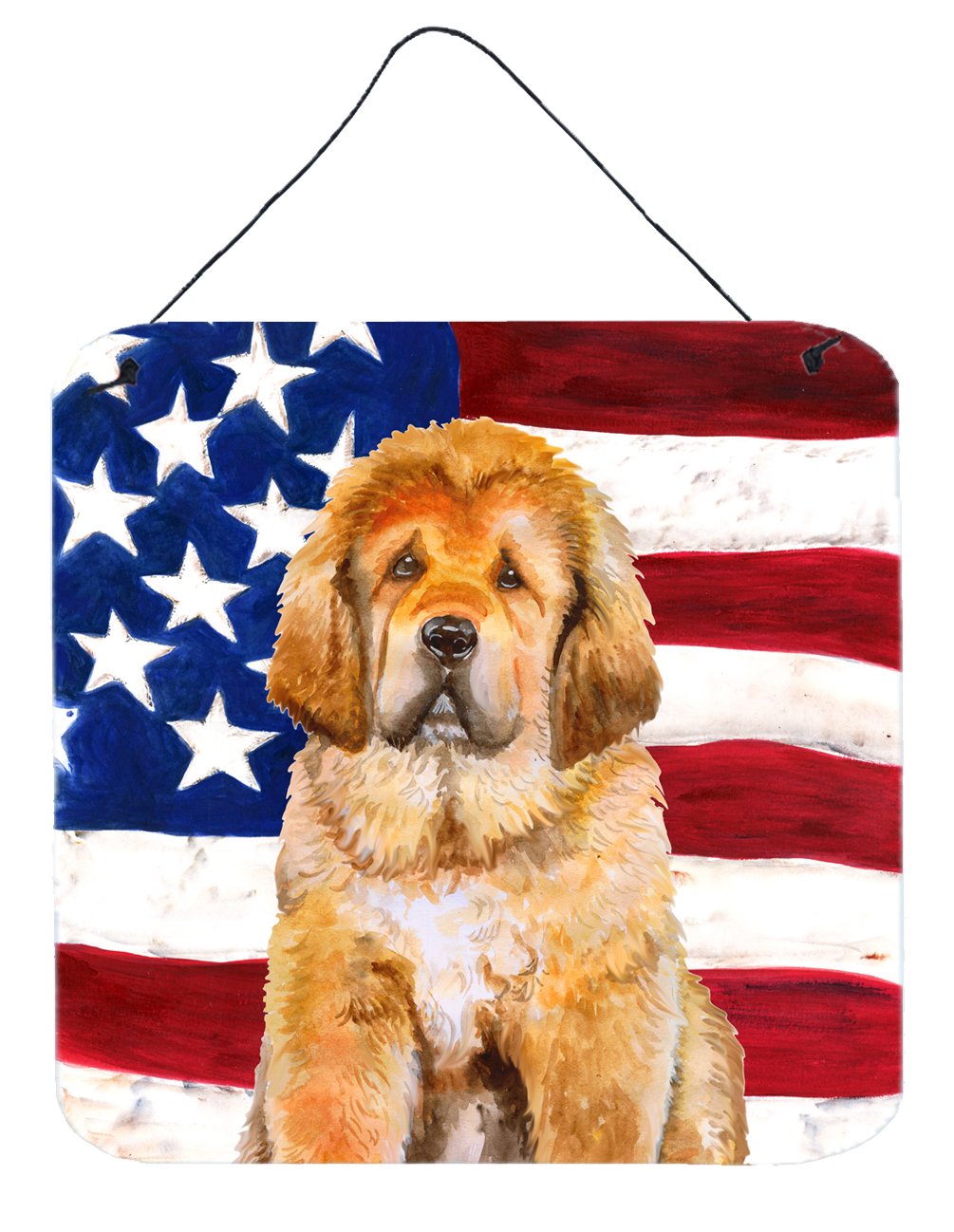 Tibetan Mastiff Patriotic Wall or Door Hanging Prints BB9721DS66 by Caroline's Treasures