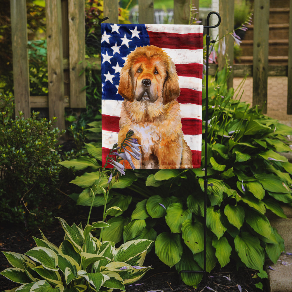 Tibetan Mastiff Patriotic Flag Garden Size BB9721GF  the-store.com.