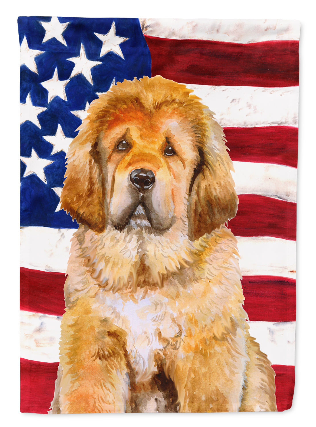 Tibetan Mastiff Patriotic Flag Garden Size BB9721GF  the-store.com.