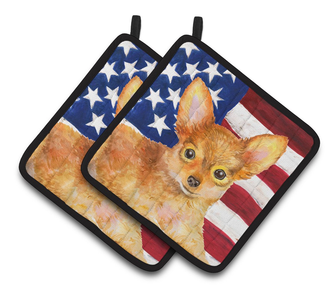 Toy Terrier Patriotic Pair of Pot Holders BB9722PTHD by Caroline's Treasures