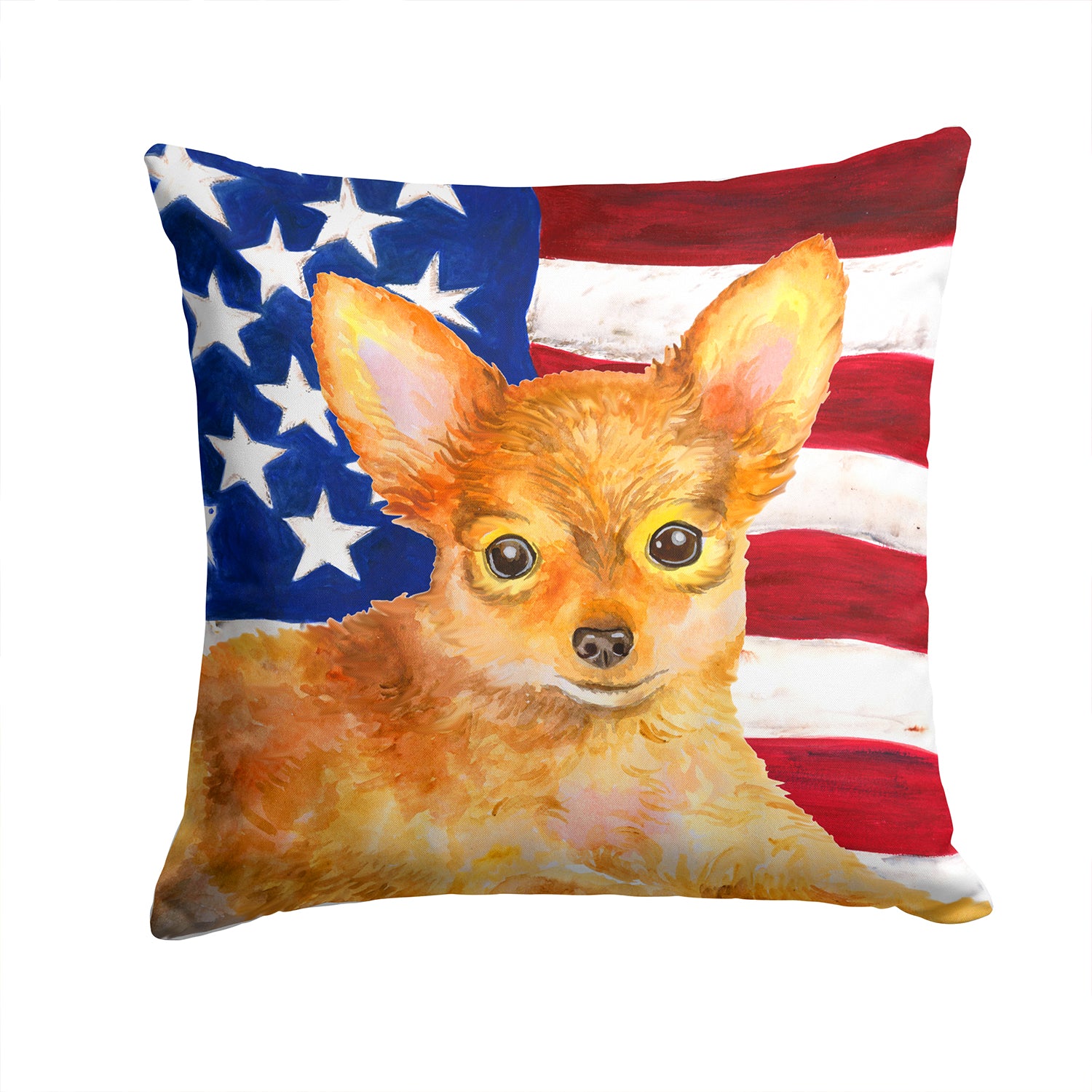 Toy Terrier Patriotic Fabric Decorative Pillow BB9722PW1414 - the-store.com