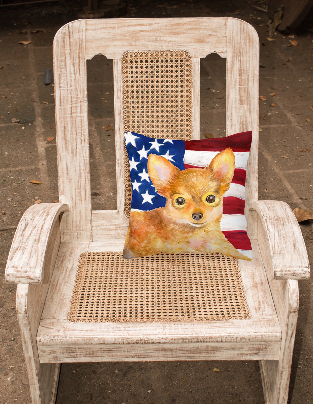 Toy Terrier Patriotic Fabric Decorative Pillow BB9722PW1818 by Caroline's Treasures