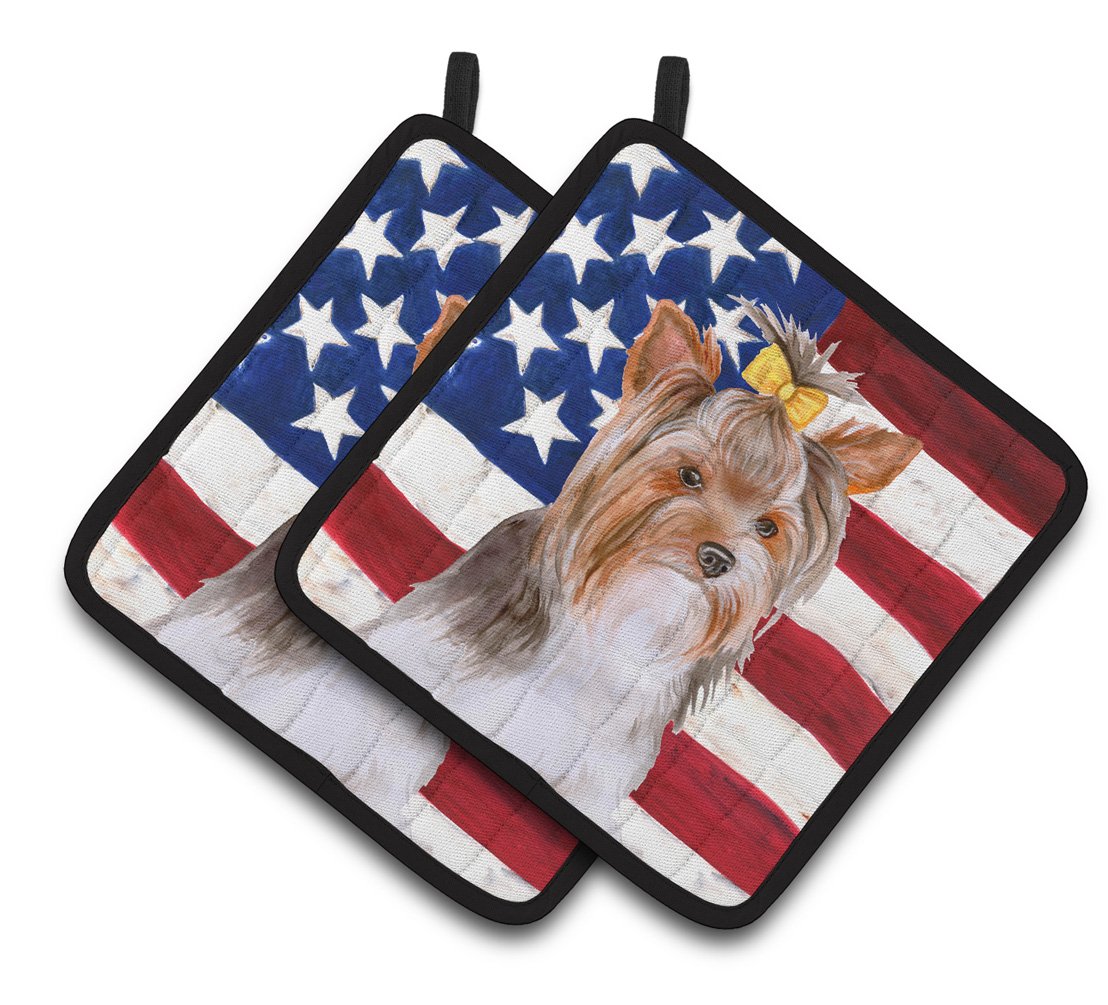 Yorkshire Terrier #2 Patriotic Pair of Pot Holders BB9723PTHD by Caroline's Treasures