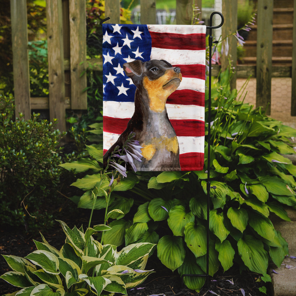 Miniature Pinscher #2 Patriotic Flag Garden Size BB9724GF  the-store.com.