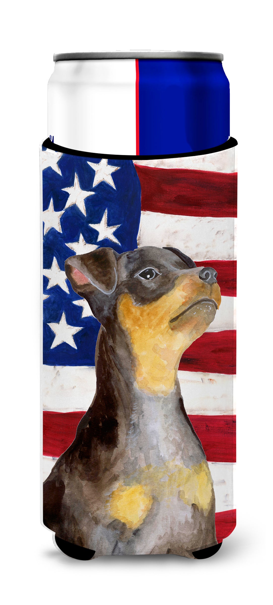 Miniature Pinscher #2 Patriotic  Ultra Hugger for slim cans BB9724MUK  the-store.com.