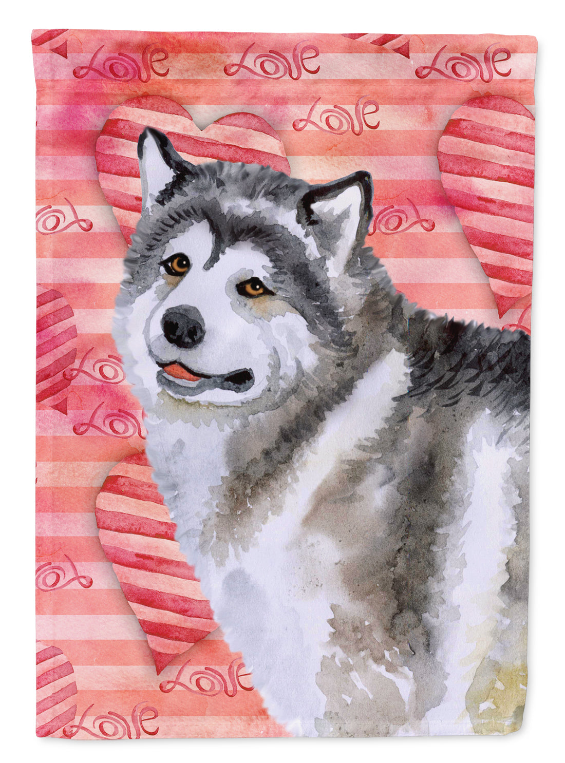 Alaskan Malamute Love Flag Canvas House Size BB9725CHF  the-store.com.