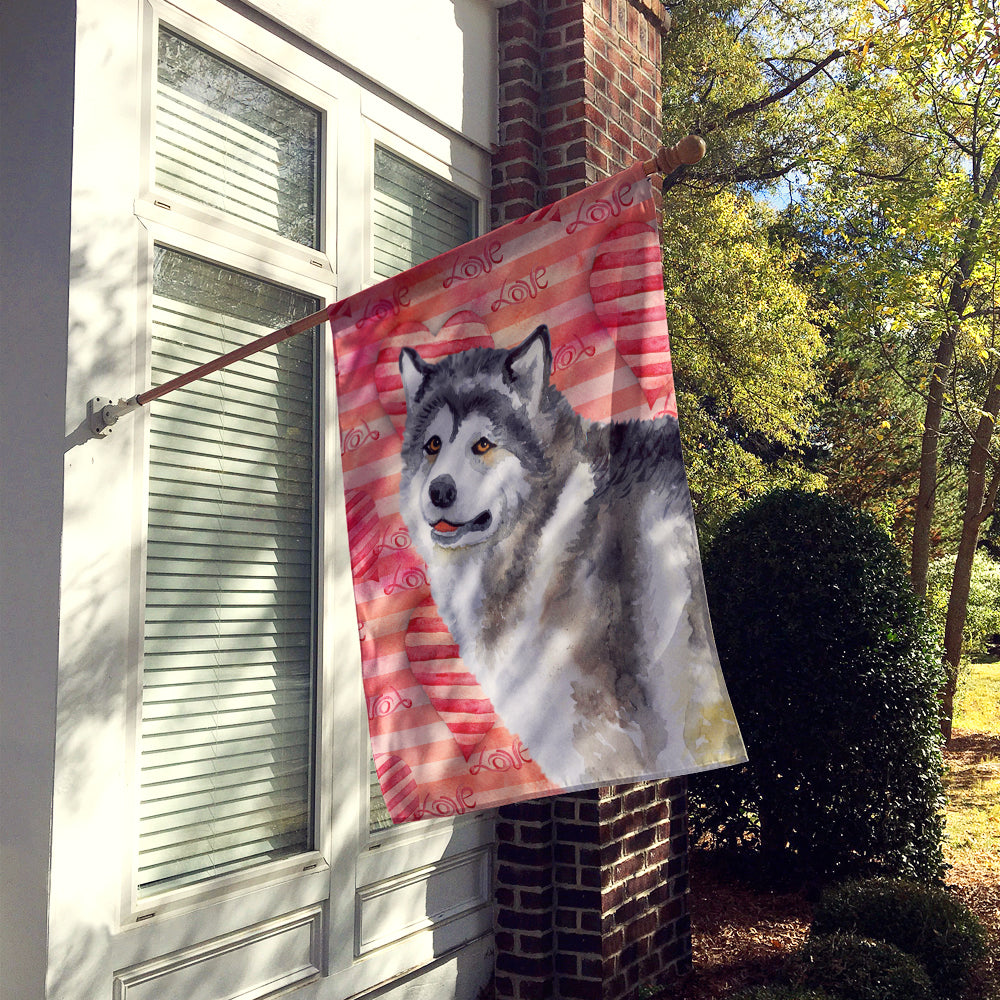 Alaskan Malamute Love Flag Canvas House Size BB9725CHF  the-store.com.