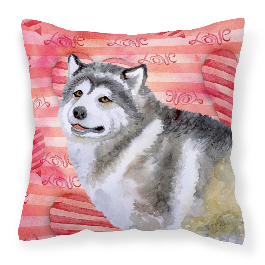 Alaskan Malamute Love Fabric Decorative Pillow BB9725PW1818 by Caroline's Treasures