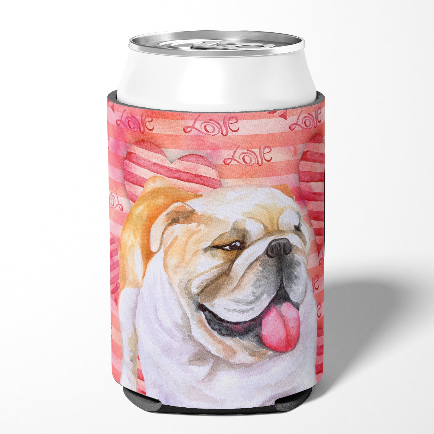 English Bulldog Love Can or Bottle Hugger BB9726CC  the-store.com.