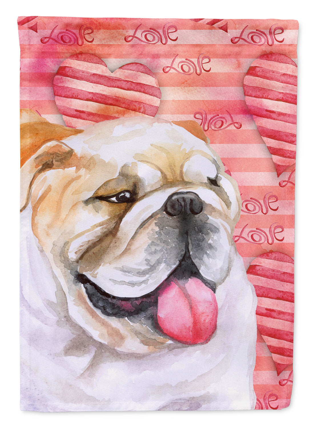 English Bulldog Love Flag Canvas House Size BB9726CHF  the-store.com.