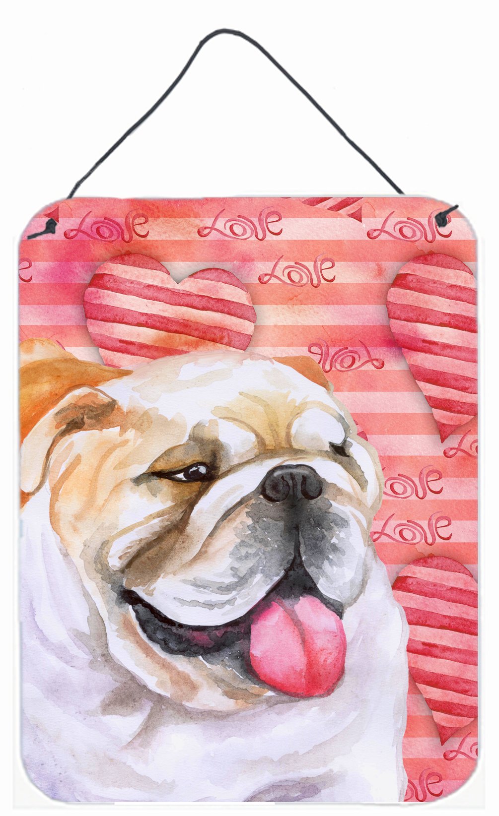 English Bulldog Love Wall or Door Hanging Prints BB9726DS1216 by Caroline&#39;s Treasures