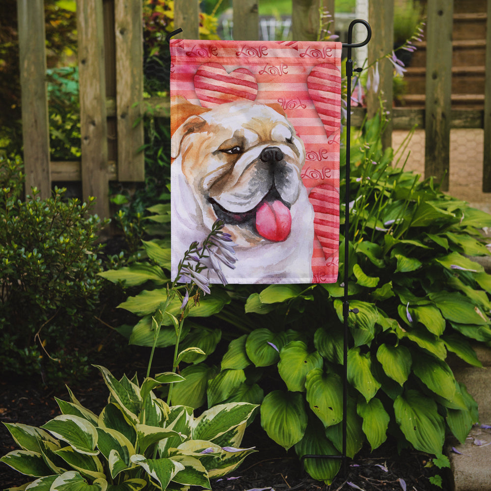 English Bulldog Love Flag Garden Size BB9726GF  the-store.com.