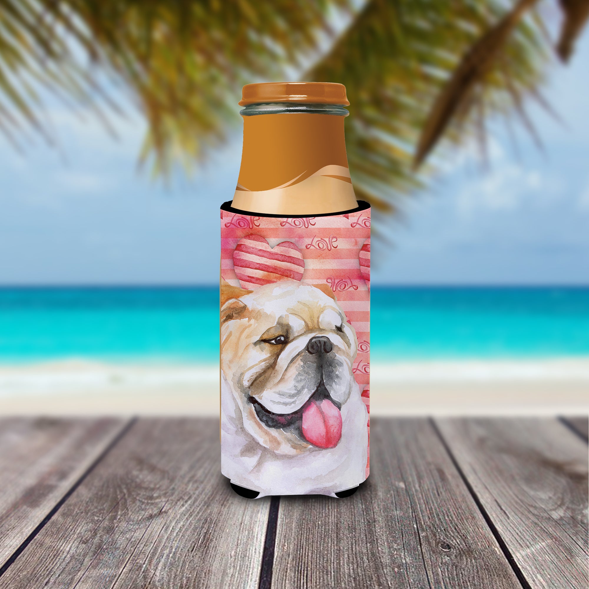 English Bulldog Love  Ultra Hugger for slim cans BB9726MUK  the-store.com.