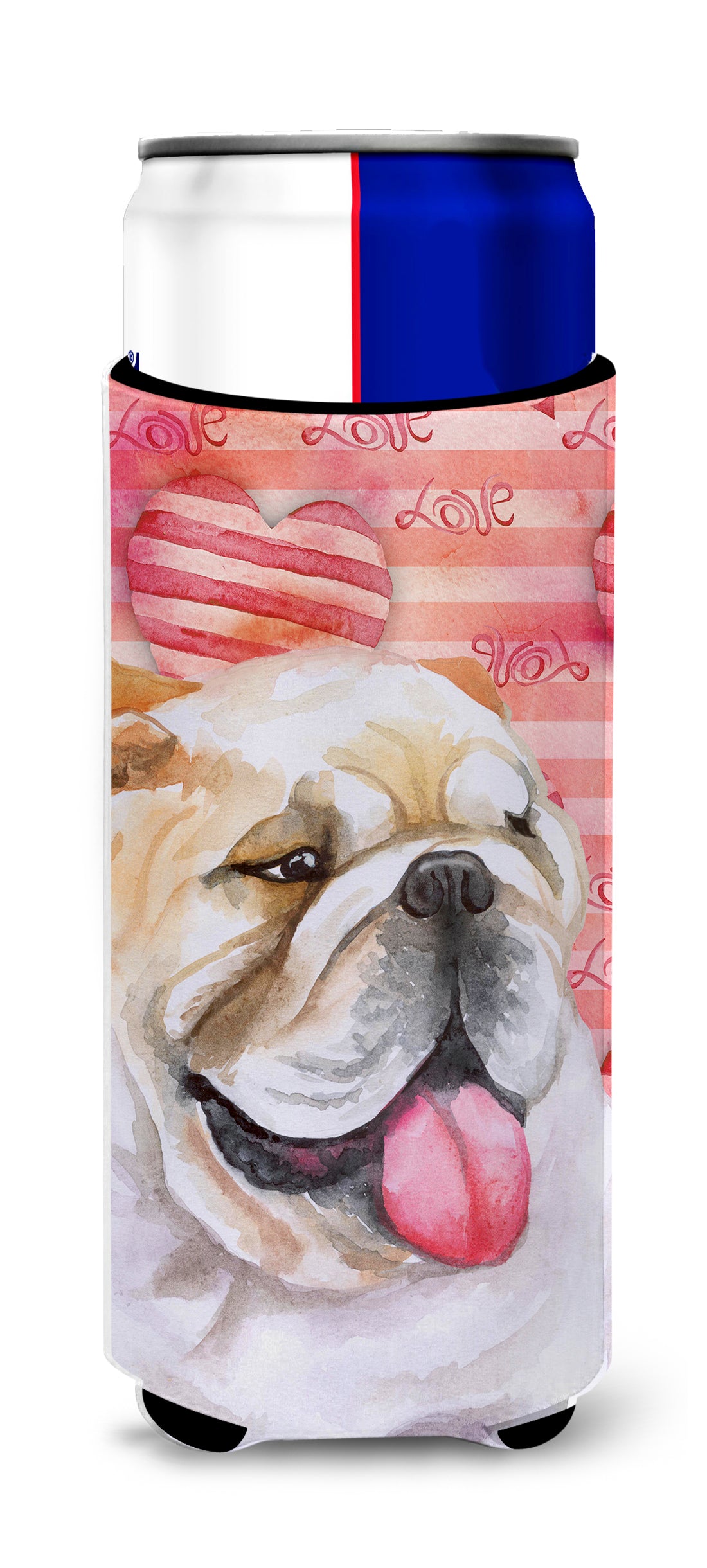 English Bulldog Love  Ultra Hugger for slim cans BB9726MUK  the-store.com.