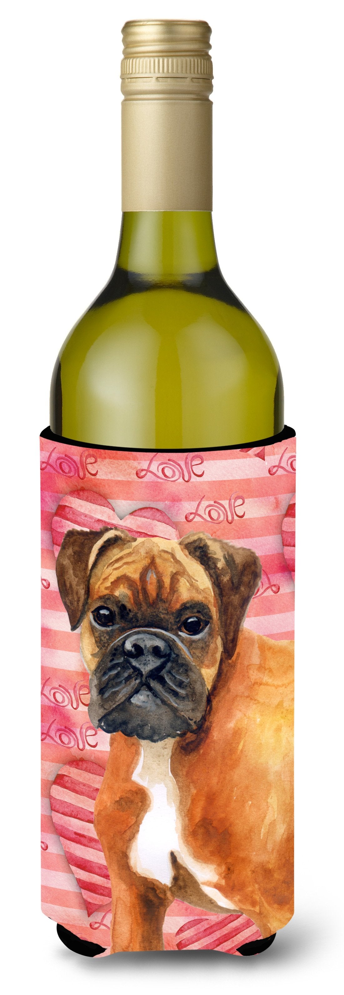 German Boxer Love Wine Bottle Beverge Insulator Hugger BB9727LITERK by Caroline's Treasures