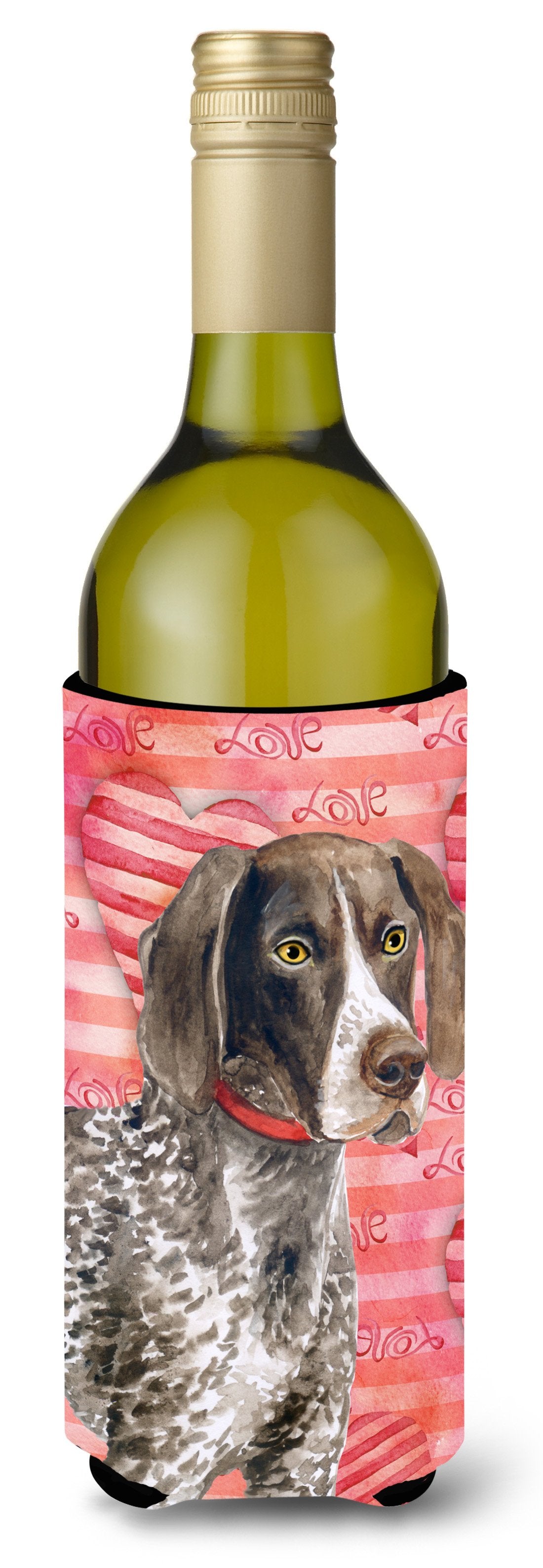 German Shorthaired Pointer Love Wine Bottle Beverge Insulator Hugger BB9728LITERK by Caroline's Treasures