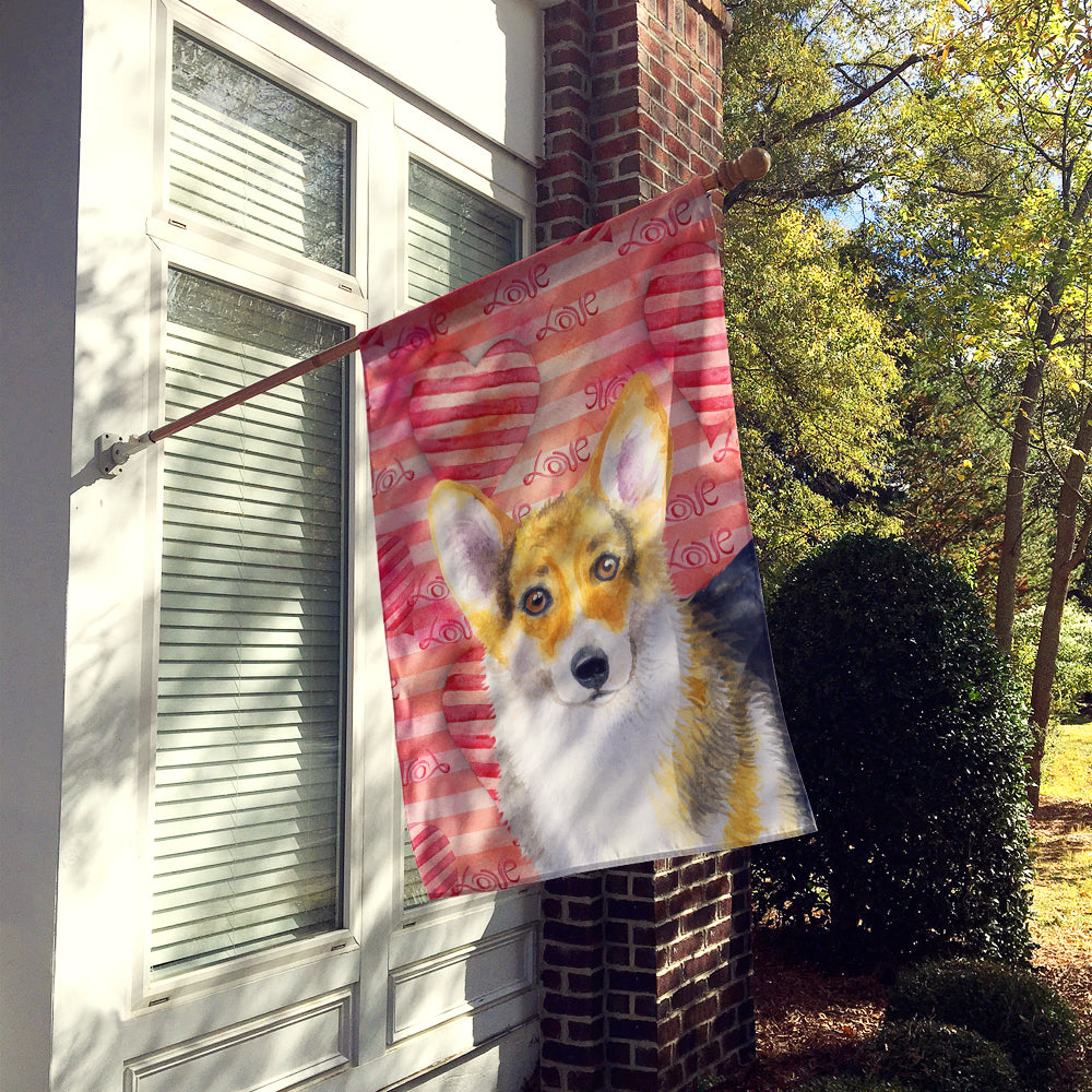 Pembroke Corgi Love Flag Canvas House Size BB9729CHF  the-store.com.