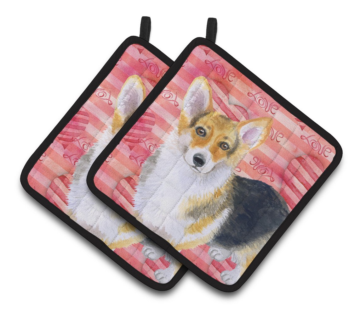 Pembroke Corgi Love Pair of Pot Holders BB9729PTHD by Caroline's Treasures