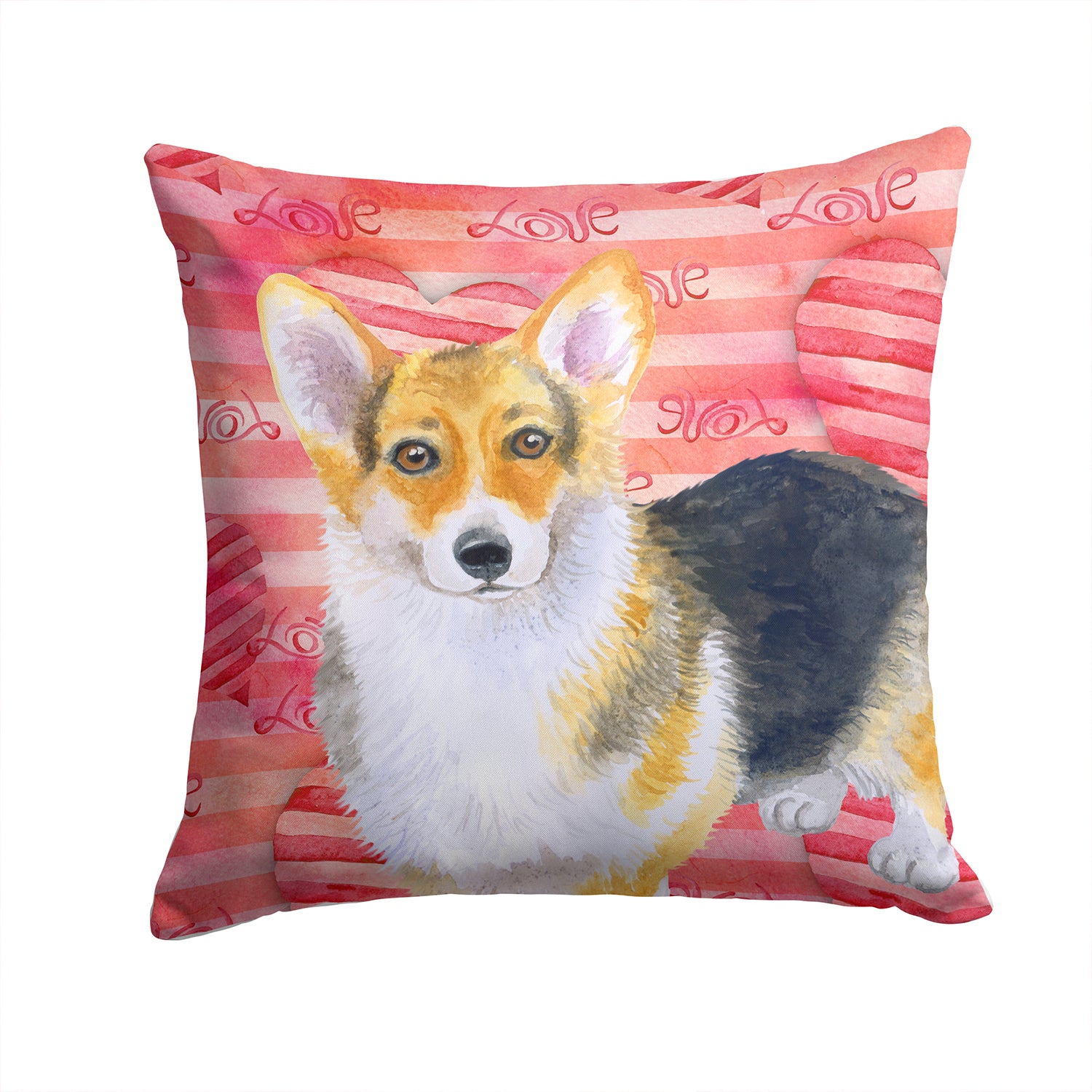 Pembroke Corgi Love Fabric Decorative Pillow BB9729PW1414 - the-store.com