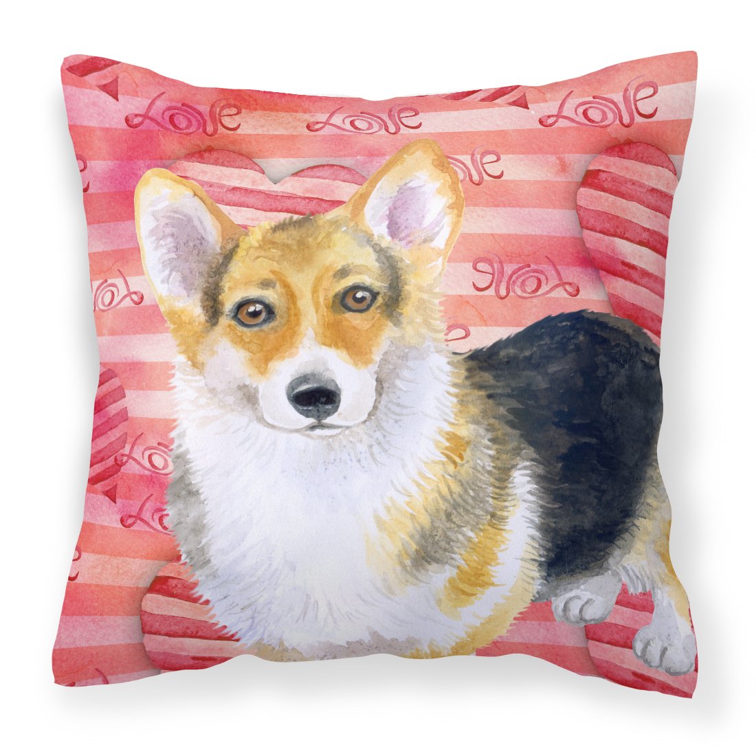 Pembroke Corgi Love Fabric Decorative Pillow BB9729PW1818 by Caroline's Treasures